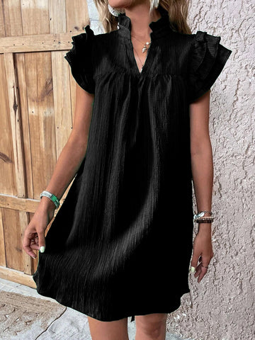 Midnight Black: The ultimate summer "little black dress." Effortlessly chic, versatile, and featuring a flattering relaxed drape.