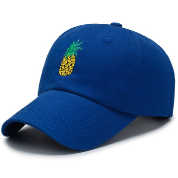 Classic Blue Baseball Cap with Pineapple Embroidery – Vibrant, Stylish & Everyday Wear