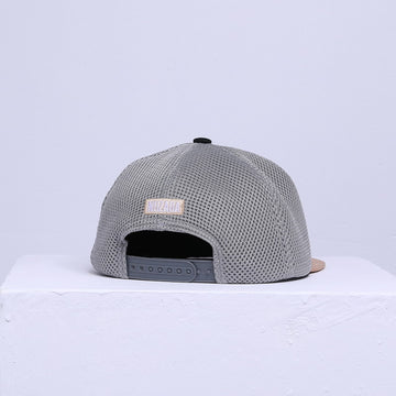 High-quality grey mesh with an adjustable snapback. Engineered for maximum airflow and fit.