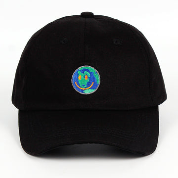 Black Baseball Cap with Blue Circle Emblem – Unique, Trendy & Standout Design