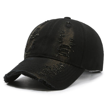Deep black washed cotton with heavy distressing. The ultimate edgy addition to any casual outfit.