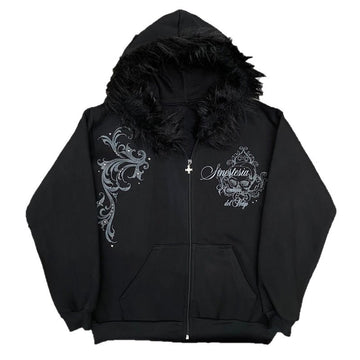 Short Gothic Punk Top With A Print