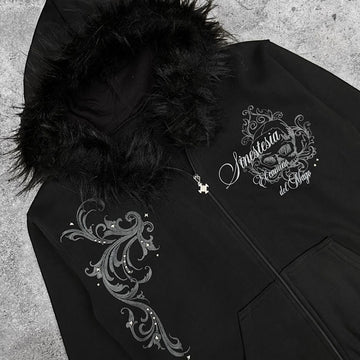 Short Gothic Punk Top With A Print