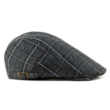 Mens Retro British Gingham Peaked Cap