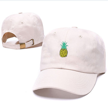 Cream Soft-Tone Baseball Cap with Pineapple Embroidery – Subtle, Stylish & Modern