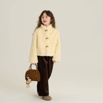 Neutral Aesthetic: A timeless off-white outerwear piece that matches any outfit. Features durable stitching and a soft-touch finish for maximum toddler comfort.