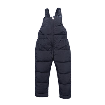 Midnight Navy: Deep navy blue quilted bibs with a protective, windproof finish. A rugged winter essential for school or travel.