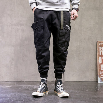 Autumn New Japanese Harajuku Style Men's Overalls Loose Original Casual Pants