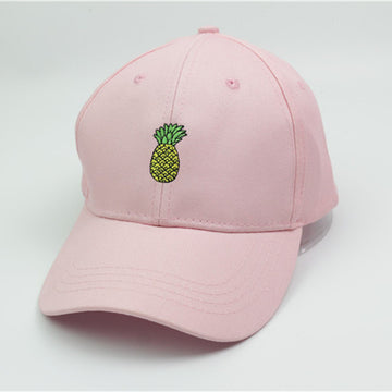 Soft Pink Baseball Cap with Pineapple Embroidery – Cute, Stylish & Lightweight Fit