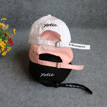 White curved-brim baseball cap for students