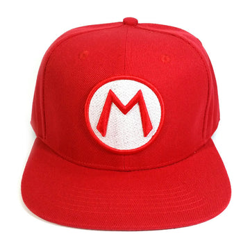 Men’s Red Streetwear Snapback – Minimal “M” Logo Cap