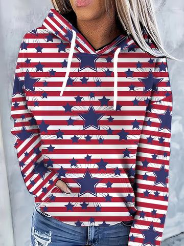 3D Digital-Print Casual Streetwear Womens Pullover Hoodie