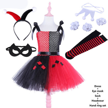 Enchanted Harlequin: The ultimate costume bundle. Combines the signature diamond-print dress with all coordinating accessories for a standout look.