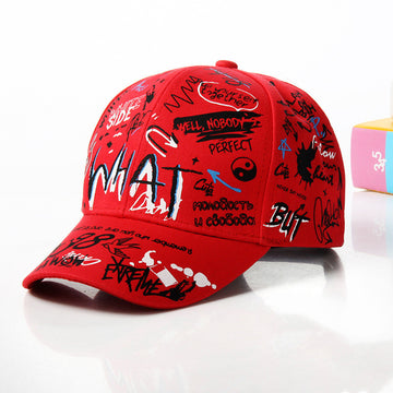 Fierce red cap with high-contrast black and white tags. Bold attitude in every stitch.
