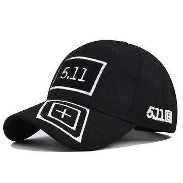 Jet-black tactical cap with contrast white logo. Built for stealth and everyday durability.