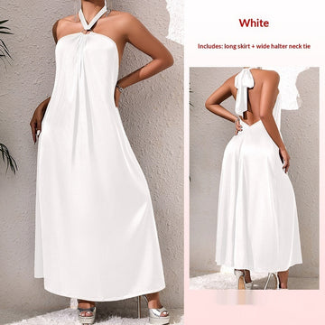 Fresh and ethereal. Breathable fabric with a stunning backless cut—ideal for summer getaways.