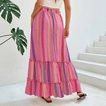 Summer Stripes: Soft pink and purple vertical stripes on a breathable fabric. Adds a touch of whimsy to any outfit.