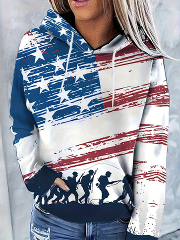 3D Digital-Print Casual Streetwear Womens Pullover Hoodie