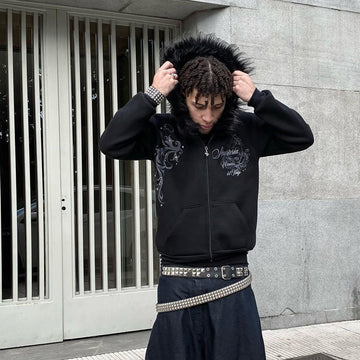 Short Gothic Punk Top With A Print