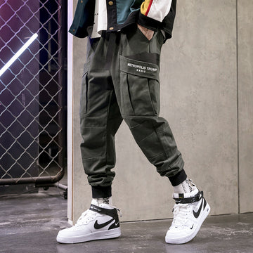 Autumn New Japanese Harajuku Style Men's Overalls Loose Original Casual Pants