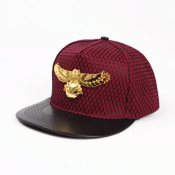 Men’s Street Hip-Hop Baseball Cap with Gold Eagle Emblem