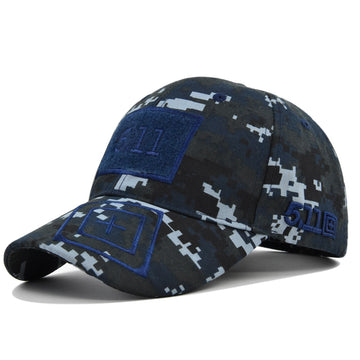 Modern digital camo pattern in deep blue tones. High-contrast, tactical style for a unique look.