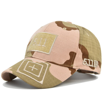 Modern pixelated pattern in warm sand tones. Features a structured crown and adjustable back.